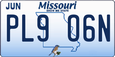 MO license plate PL9O6N