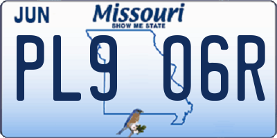 MO license plate PL9O6R