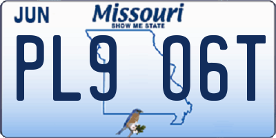MO license plate PL9O6T