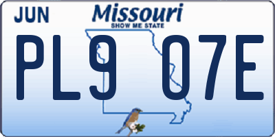 MO license plate PL9O7E