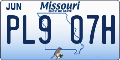 MO license plate PL9O7H