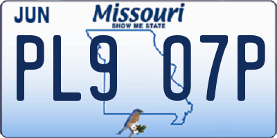 MO license plate PL9O7P