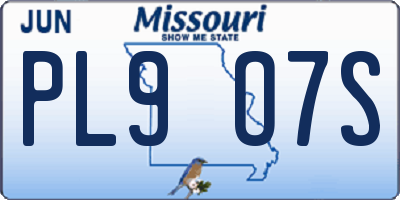 MO license plate PL9O7S