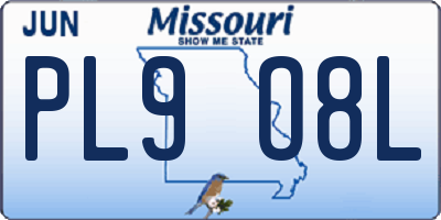 MO license plate PL9O8L