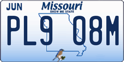 MO license plate PL9O8M
