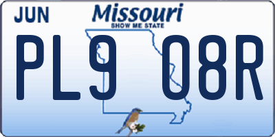 MO license plate PL9O8R