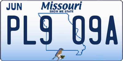 MO license plate PL9O9A