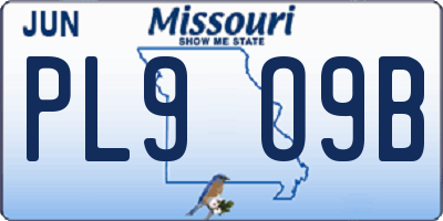 MO license plate PL9O9B
