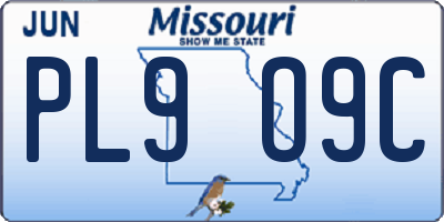 MO license plate PL9O9C