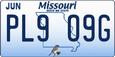 MO license plate PL9O9G