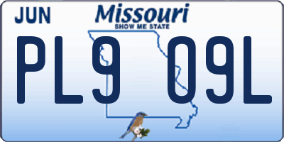 MO license plate PL9O9L