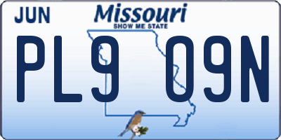 MO license plate PL9O9N