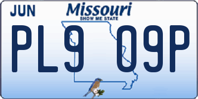 MO license plate PL9O9P