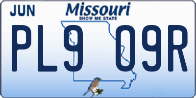MO license plate PL9O9R