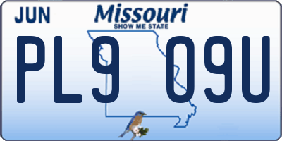 MO license plate PL9O9U