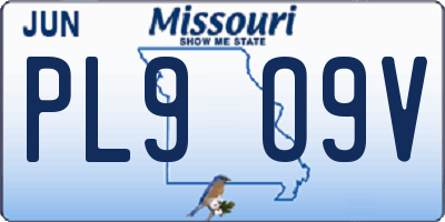 MO license plate PL9O9V