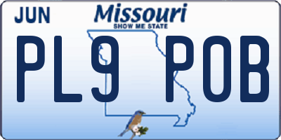 MO license plate PL9P0B