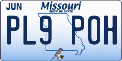 MO license plate PL9P0H