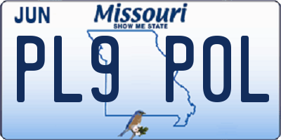 MO license plate PL9P0L