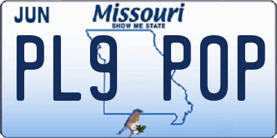 MO license plate PL9P0P