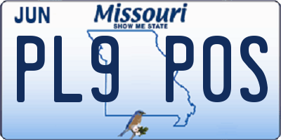 MO license plate PL9P0S