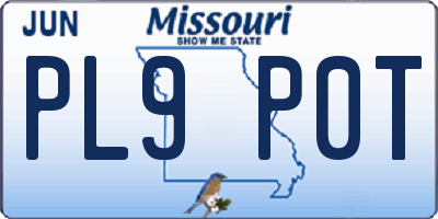 MO license plate PL9P0T