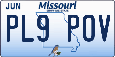 MO license plate PL9P0V