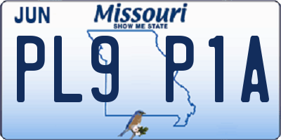 MO license plate PL9P1A
