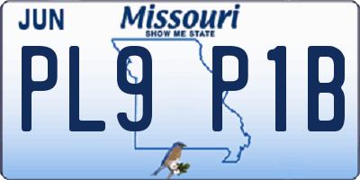 MO license plate PL9P1B