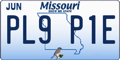 MO license plate PL9P1E