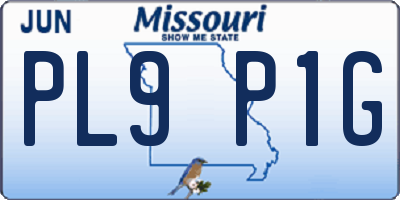 MO license plate PL9P1G