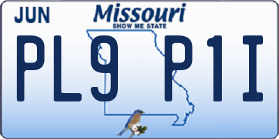 MO license plate PL9P1I