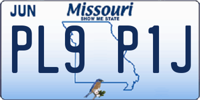MO license plate PL9P1J