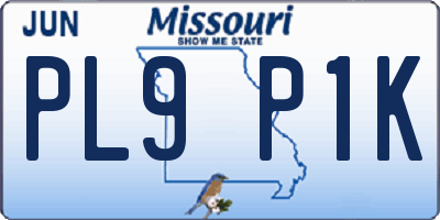 MO license plate PL9P1K
