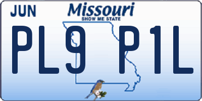MO license plate PL9P1L
