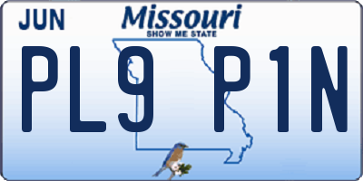 MO license plate PL9P1N