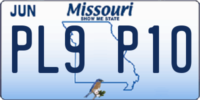 MO license plate PL9P1O