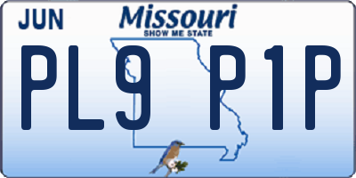 MO license plate PL9P1P