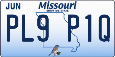 MO license plate PL9P1Q