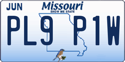 MO license plate PL9P1W
