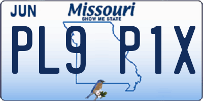 MO license plate PL9P1X