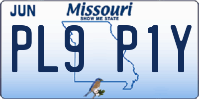 MO license plate PL9P1Y