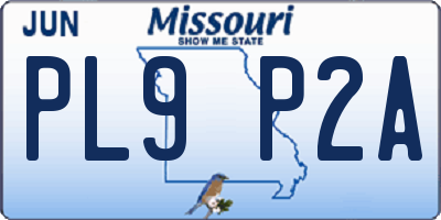 MO license plate PL9P2A