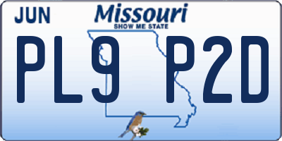 MO license plate PL9P2D
