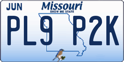 MO license plate PL9P2K