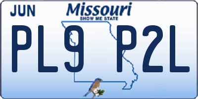 MO license plate PL9P2L