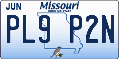 MO license plate PL9P2N