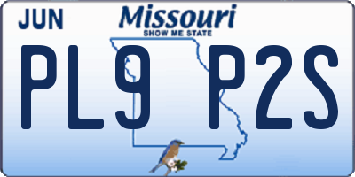 MO license plate PL9P2S
