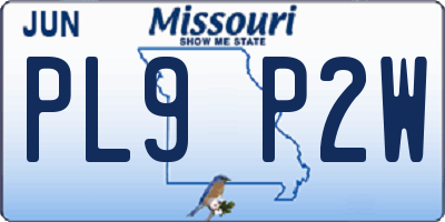 MO license plate PL9P2W