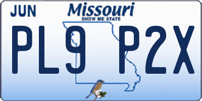MO license plate PL9P2X